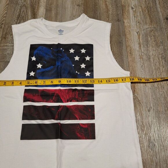 Celebrate Tyrannosaurus Rex Americana Fourth of July Tank Top Youth Size XXL 18 - Picture 4 of 5